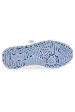 CHAMPION Sneakers bianche con logo laterale e suola azzurra RD18 Low G PS