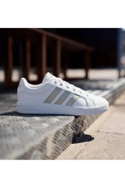 ADIDAS Sneakers bianche con strisce dorate in pelle sintetica riciclata Grand Court Base 3.0 Sale