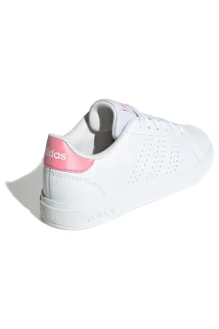 ADIDAS Sneakers bianche con tallone rosa e strisce traforate Advantage Base 2.0 J