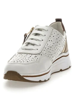 PRIMA RIGA Sneakers Bianche con Tomaia in Pelle Traforata 21464GLAM