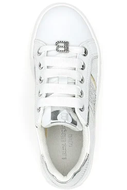 LAURA BIAGIOTTI Sneakers Bianche con Tomaia Liscia e Dettagli Glitterati L87