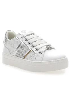 LAURA BIAGIOTTI Sneakers Bianche con Tomaia Liscia e Dettagli Glitterati L8327