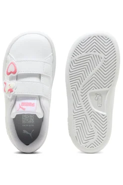 PUMA Sneakers Bianche con Velcro e Dettagli Marini Smash 3.0 Badges V Inf