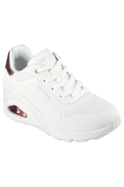 SKECHERS Sneakers bianche con zeppa e dettagli metallici UNO Wedge Hi Steps BIANCO Online