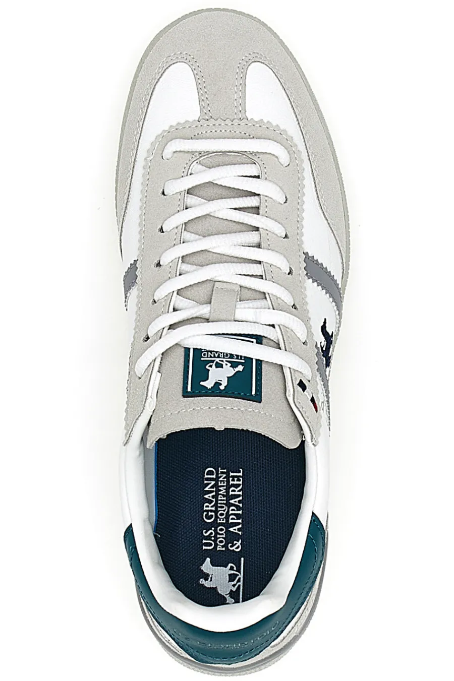 Uomo U.S.GRAND POLO Sneakers Bianche e Beige con Dettagli Verdi U.S.G.POLO WOODY LTX