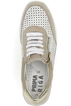 PRIMA RIGA Sneakers Bianche e Beige 21668FAST