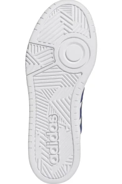 Uomo ADIDAS Sneakers Bianche e Blu Hoops 3 Mid