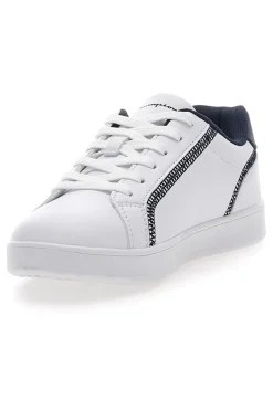 CHAMPION Sneakers Bianche e Blu Con Cuciture a Vista Alex B