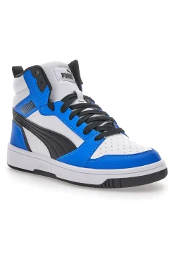 PUMA Sneakers Bianche e Blu Mid-Cut Rebound V6 Mid Jr