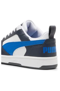 PUMA Sneakers Bianche e Blu Rebound V6 Low Jr