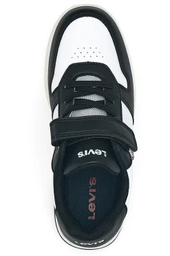 LEVI'S Sneakers bianche e nere con chiusura a strappo Kick SE