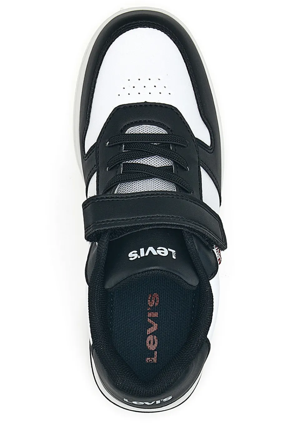 LEVI'S Sneakers bianche e nere con chiusura a strappo Kick SE