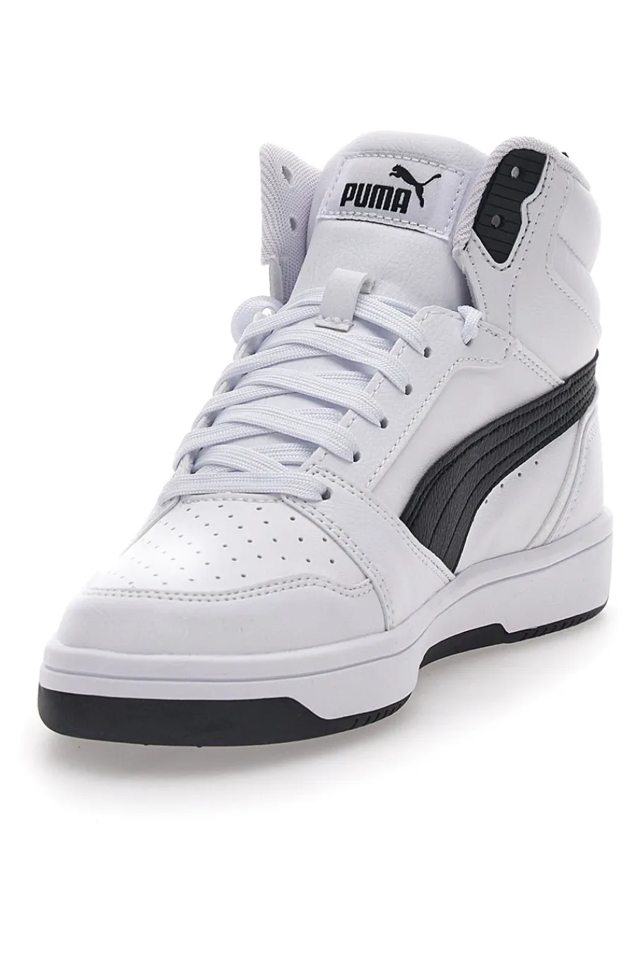 PUMA Sneakers Bianche e Nere Mid-Cut Rebound V6 Mid Jr