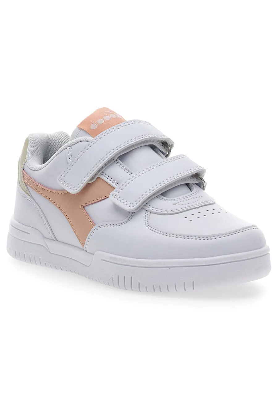 DIADORA Sneakers bianche e rosa con velcro RAPTOR LOW PS