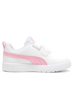 PUMA Sneakers Bianche e Rosa Courtflex v3 Ps