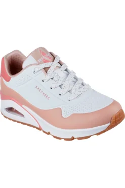 SKECHERS Sneakers Bianche e Rosa Uno-Pop Color Fun Clearance