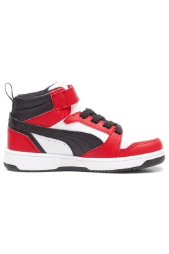 PUMA Sneakers bianche e rosse mid Rebound V6 Mid AC+ PS