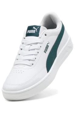 PUMA Sneakers bianche e verdi stile court Court Classic Clean Jr