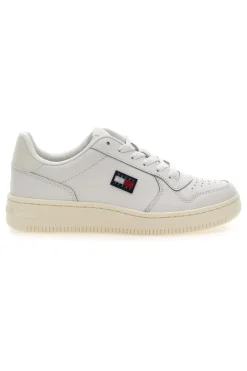 TOMMY HILFIGER Sneakers bianche in pelle stile basket Tommy jeans TJw Basket Outlet