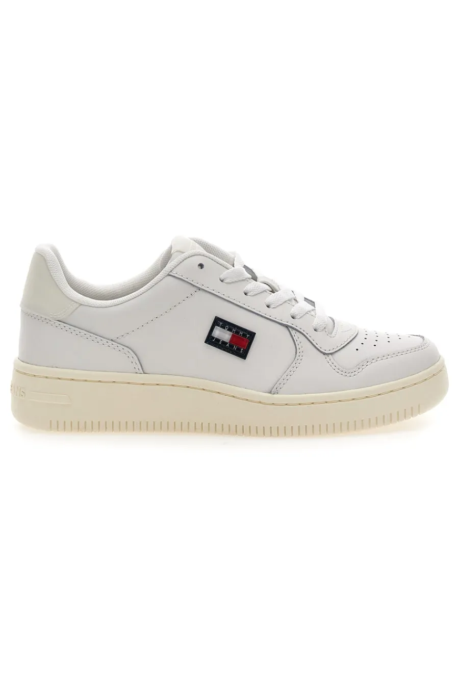 TOMMY HILFIGER Sneakers bianche in pelle stile basket Tommy jeans TJw Basket Outlet