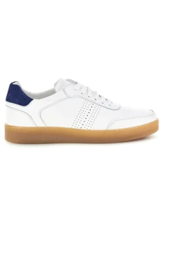 Uomo PTR Sneakers bianche in vera pelle traforate in punta 7000