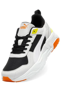 Uomo PUMA Sneakers bianche nere e arancioni in mesh Trinity 2 LT