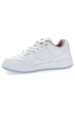 CHAMPION Sneakers bianche stile basket con suola trasparente RD18 Low G GS