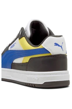 PUMA Sneakers bianche verdi blu e gialle stile court Caven III Block Jr