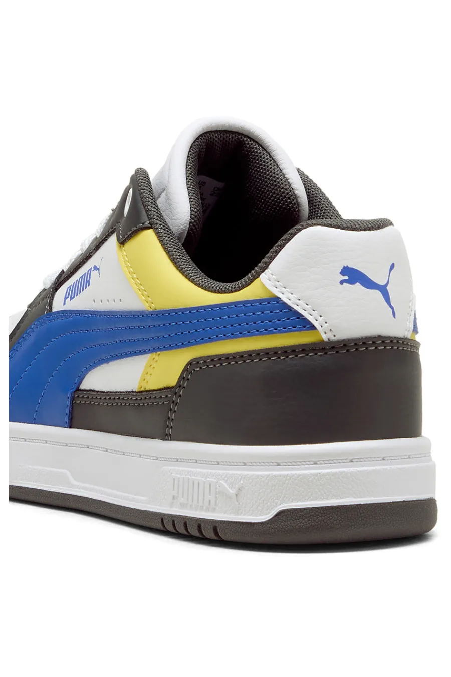 PUMA Sneakers bianche verdi blu e gialle stile court Caven III Block Jr