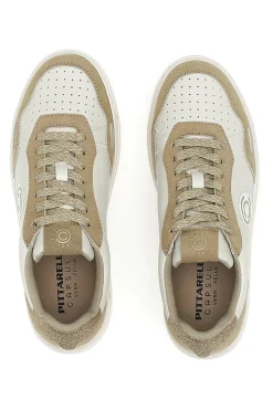 PITTARELLO CAPSULE Sneakers Bianco e Beige platform in pelle Casey Best