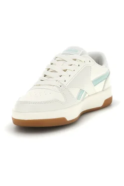 REEBOK Sneakers bianco in pelle sintetica con dettagli verde acqua Match Prime V2 Discount