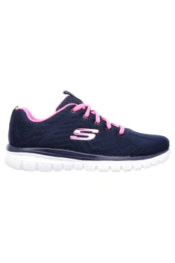 SKECHERS Sneakers con dettagli rosa in mesh e Memory Foam Graceful Get Connected BLU New
