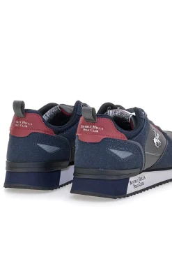 Uomo BEVERLY HILLS Sneakers blu in materie sintetiche con logo laterale Polo Club BHM523200