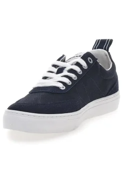Uomo GAS Sneakers blu in tela con suola bianca 5105