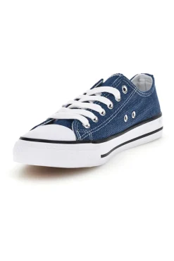 2T2L Sneakers blu in tela stringate basse 8011 NAVY Outlet