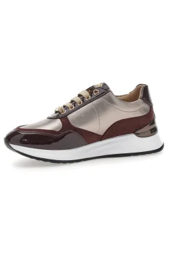 MARIELLA BURANI Sneakers bordeaux e beige con zip e dettagli verniciati 51742C1149 Clearance