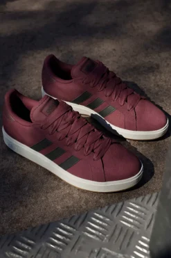Uomo ADIDAS Sneakers bordeaux in pelle con strisce nere Grand Court Base 00s