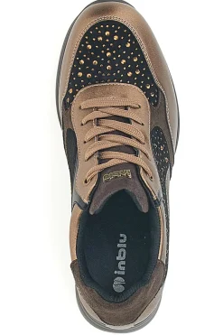 INBLU Sneakers Bronzo con Strass IN1019 Outlet