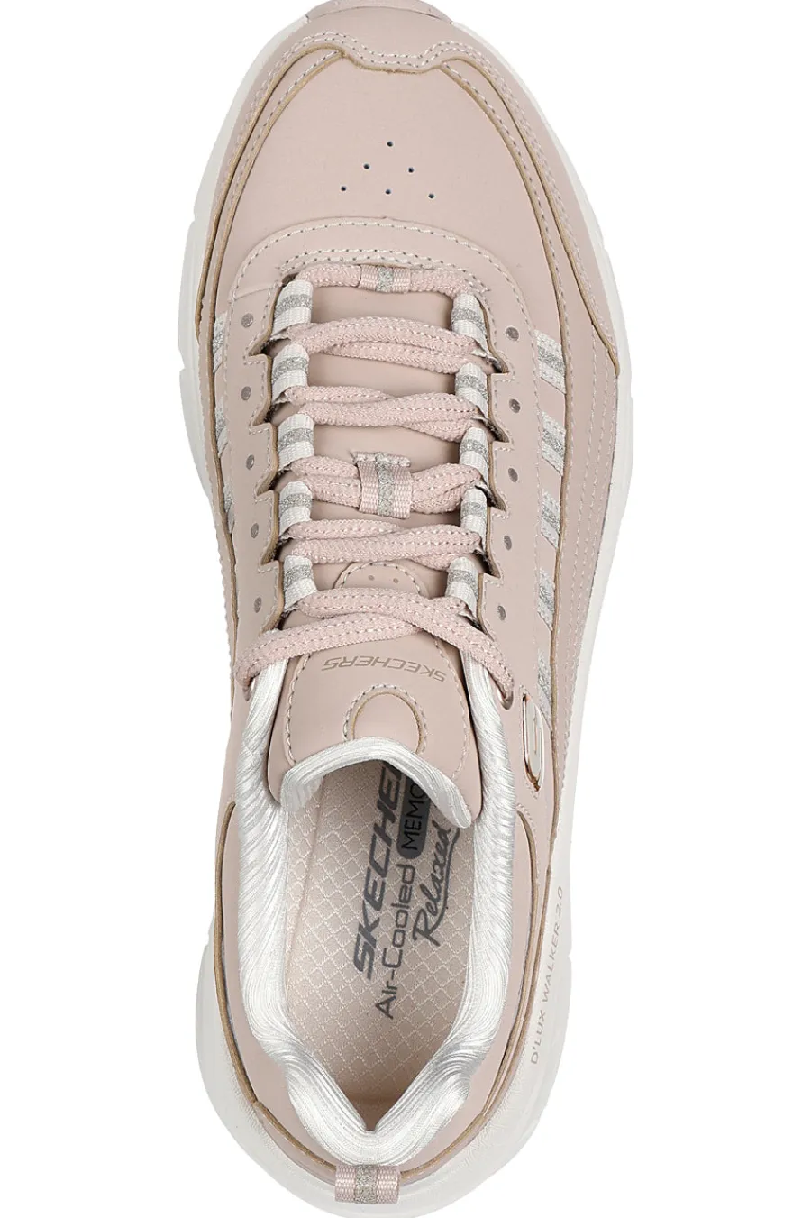 Donna SKECHERS Sneakers Cipria con Dettagli Glitter D'LUX WALKER 2.0 GOLDEN STEP
