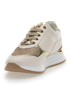 MARIELLA BURANI Sneakers con Strass Oro 504 BEIGE