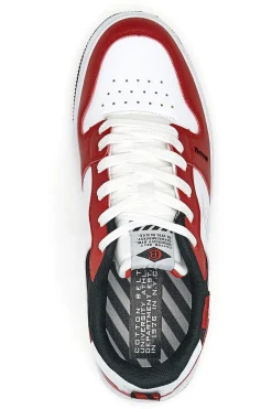 Uomo COTTON BELT Sneakers Funky Pop Bianche e Rosse