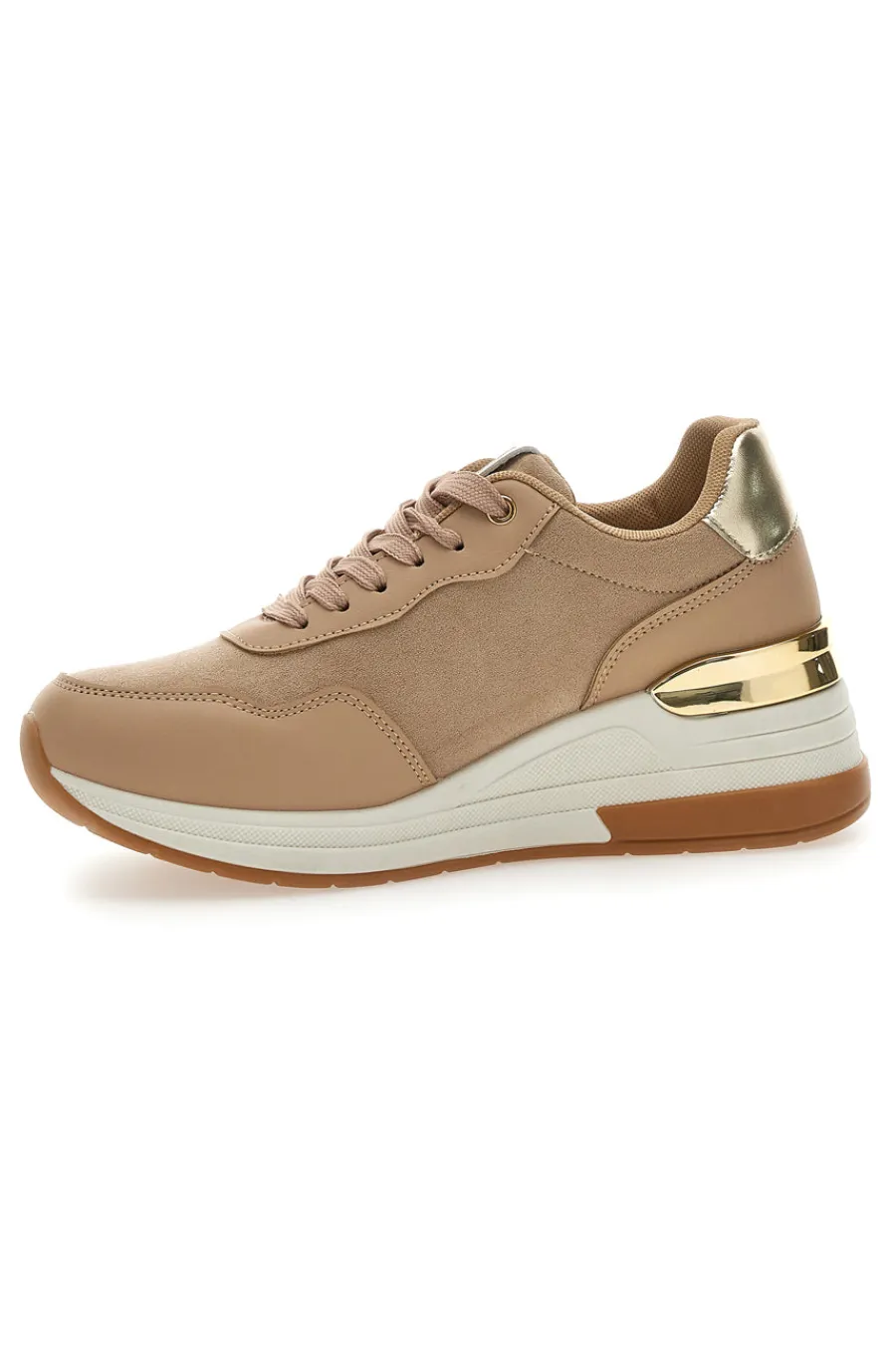 LAURA BIAGIOTTI Sneakers Flatform Beige con Dettagli Dorati 8923 TAN Hot