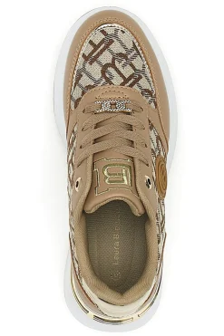 LAURA BIAGIOTTI Sneakers Flatform Marroni con Logo e Dettagli Dorati 8917 SABBIA Online