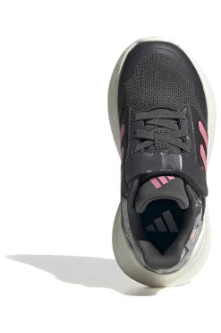 ADIDAS Sneakers grigie con dettagli rosa e chiusura a strappo Tensaur Run 3.0 El C