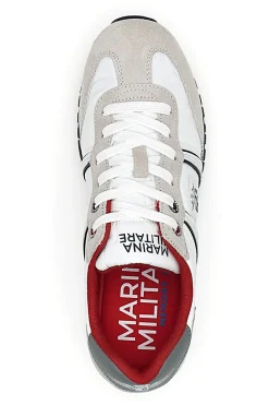 Uomo MARINA MILITARE Sneakers Grigie e Bianche Con Lacci MM255