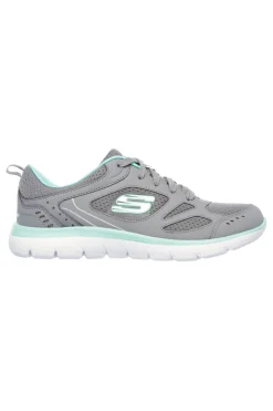 SKECHERS Sneakers grigie e verde acqua in pelle e mesh con Memory Foam Summits Suited GRIGIO/VERDE Best