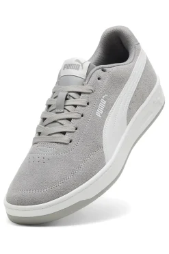 Uomo PUMA Sneakers grigie in pelle scamosciata con suola in gomma Court Classic Clean SD