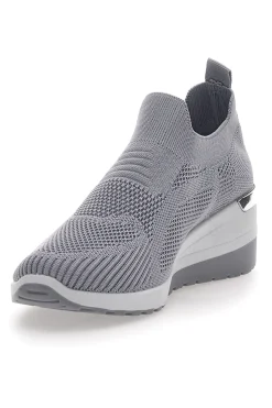 PRIMA RIGA Sneakers Grigie Slip-on Con Zeppa 432 GRIGIO