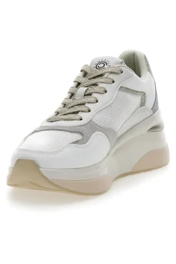 PITTARELLO CAPSULE Sneakers Grigio e Bianco zeppa comfort in pelle Benny Clearance