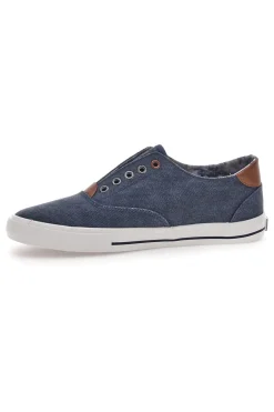 Uomo ROUTE 66 Sneakers in Tela Blu 914